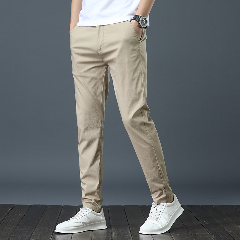 Title 6, Mens Straight Leg Solid Color Casual Trousers ...