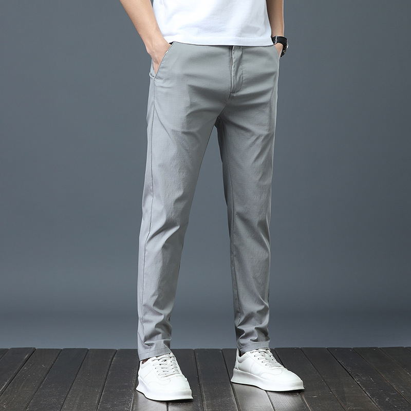 Title 5, Mens Straight Leg Solid Color Casual Trousers ...