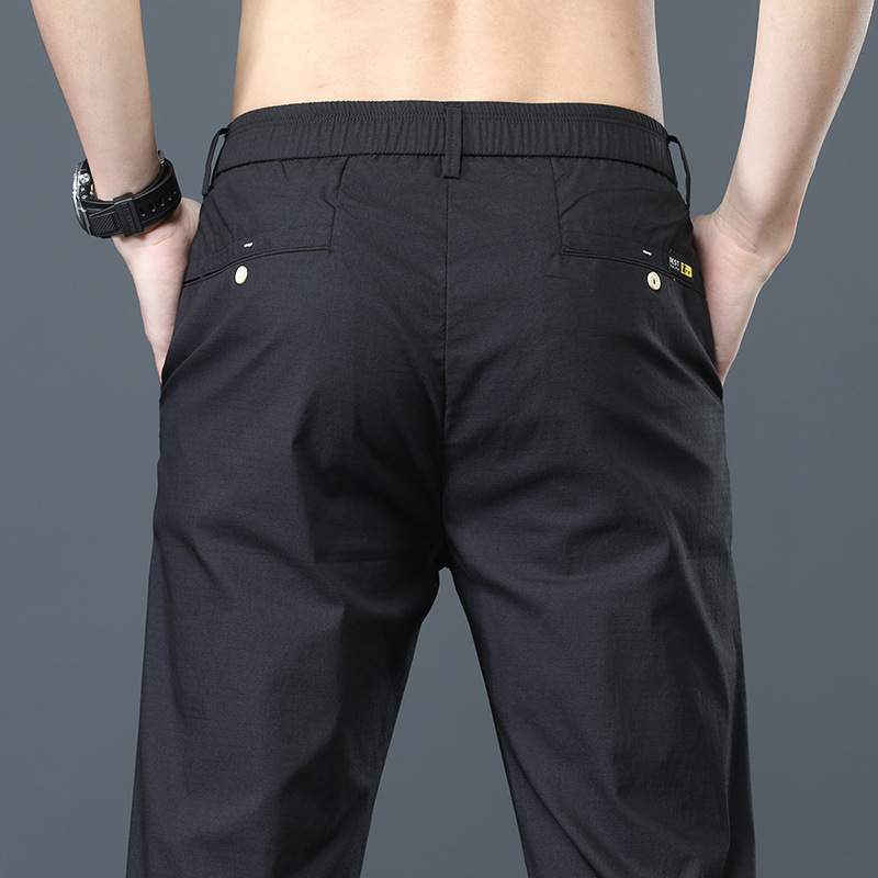 Men's Straight Leg Solid Color Casual Trousers
