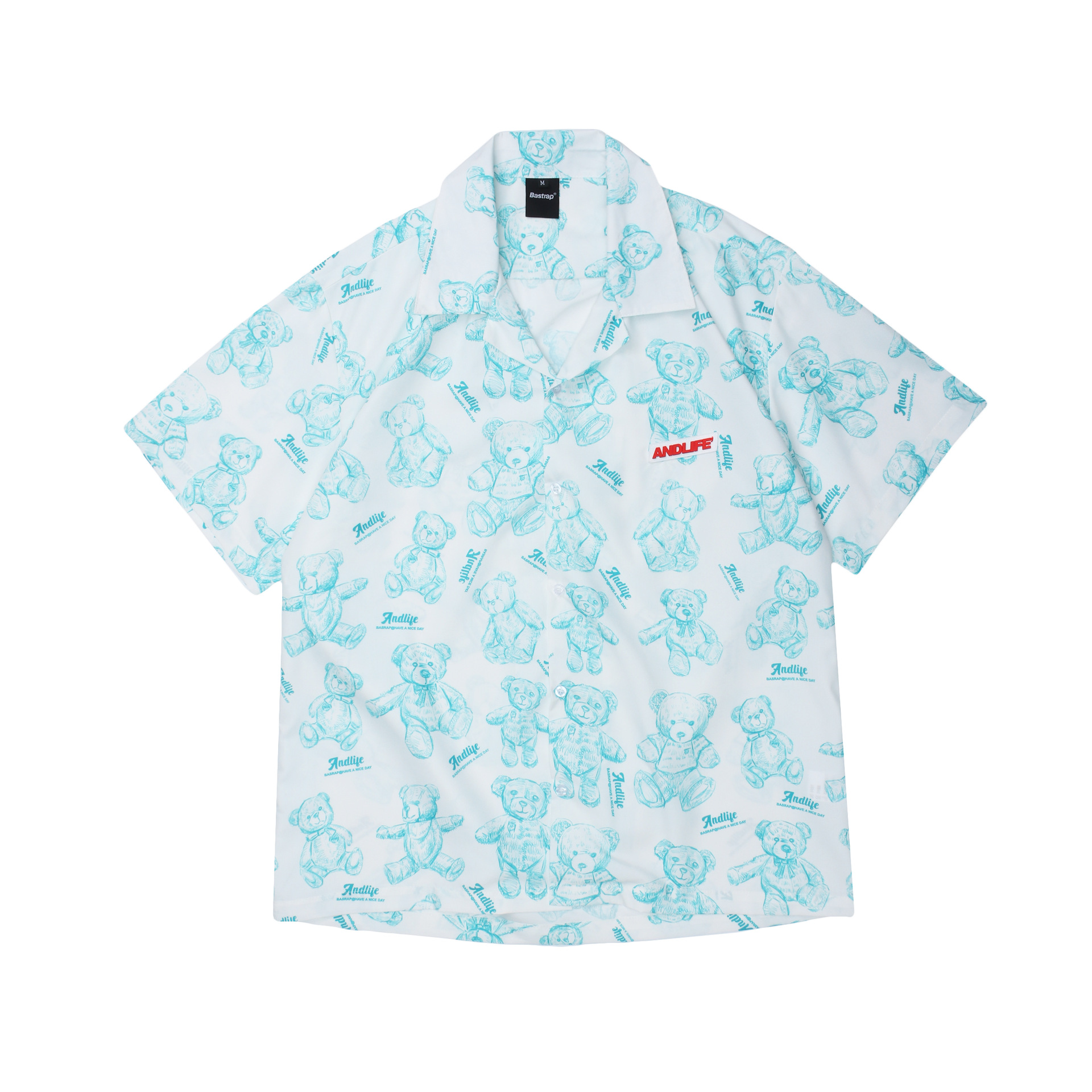 Half-sleeve Full Version Bear Couple Short-sleeved Shirt