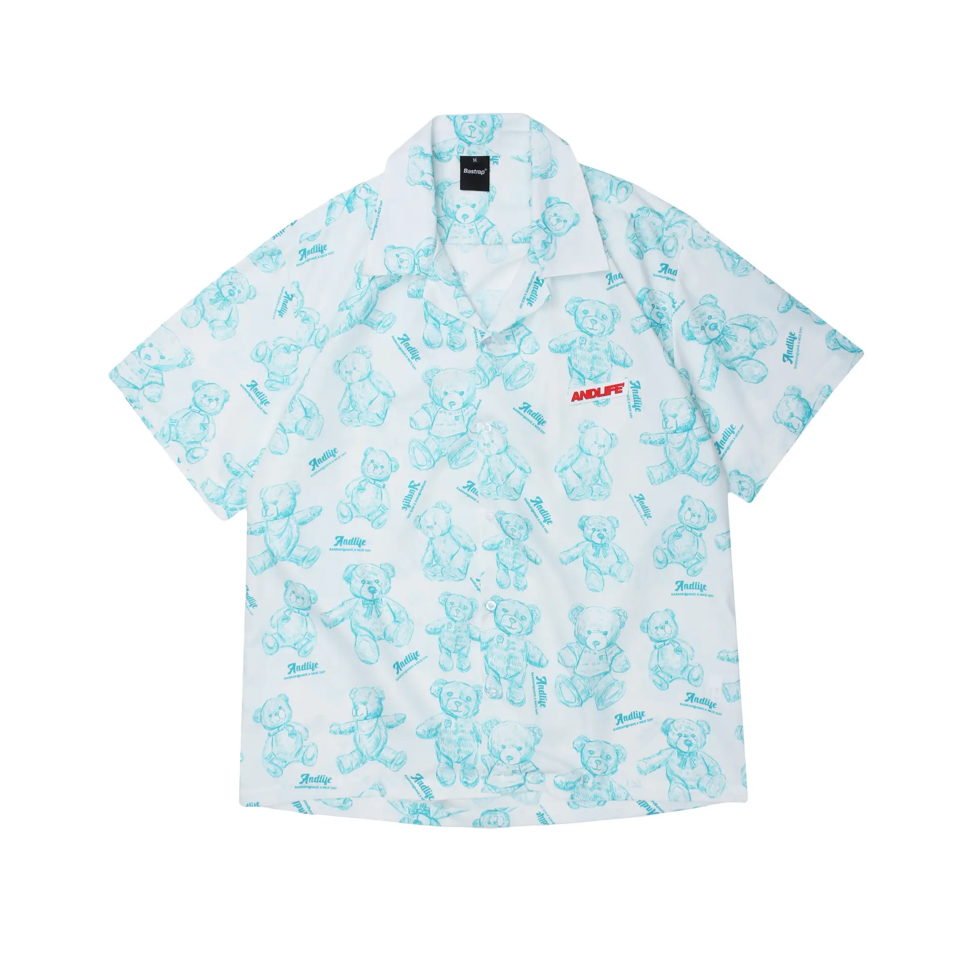 Half-sleeve Full Version Bear Couple Short-sleeved Shirt