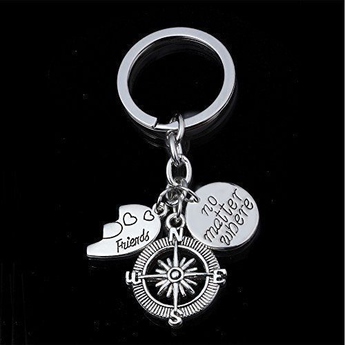 Amazon No Matter Where Compass Best Friends Combination Keychain