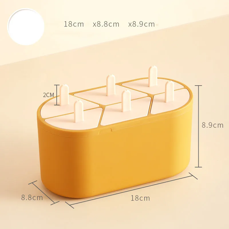 Homemade Ice Cream Mini Popsicle Box Frozen Ice Artifact - Yellow