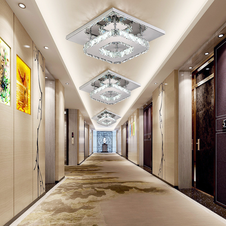 Creative Stainless Steel Crystal Lamp Round Ring Chandelier