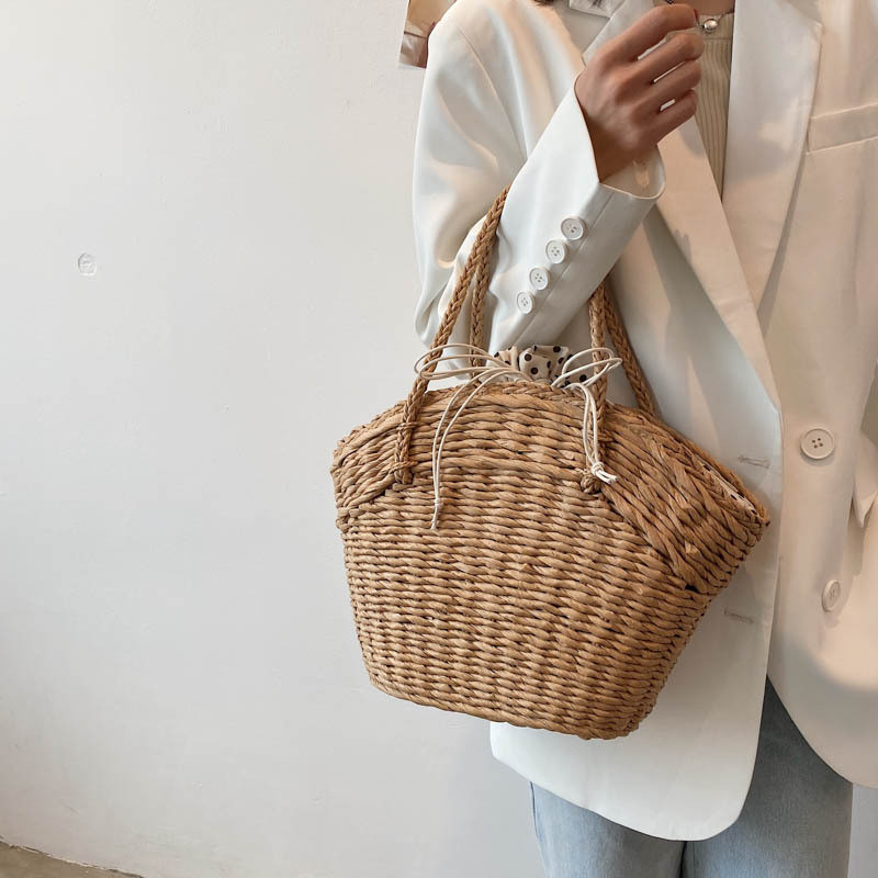Woven Bag Vacation Rattan Beach Bag Straw Woven Bag