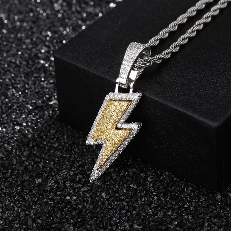 Hot Selling Lightning Hip Hop Pendant Micro-inlaid Zircon Hip Hop Fashion Trendy Hip Hop Jewelry — foto 8