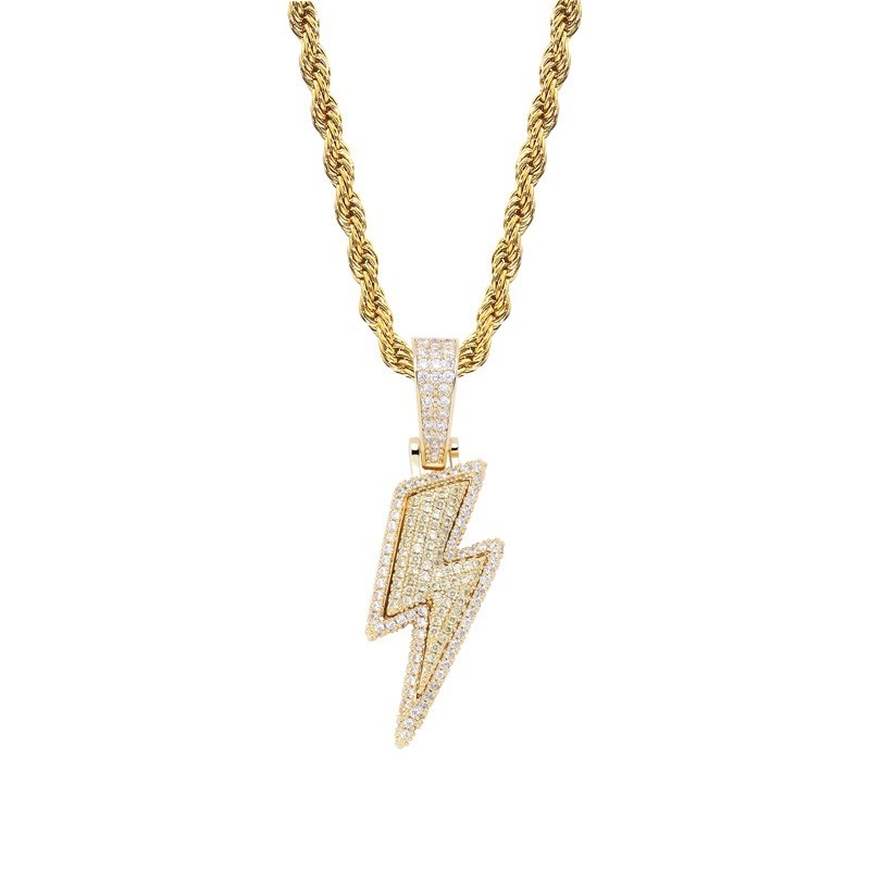 Hot Selling Lightning Hip Hop Pendant Micro-inlaid Zircon Hip Hop Fashion Trendy Hip Hop Jewelry — foto 6
