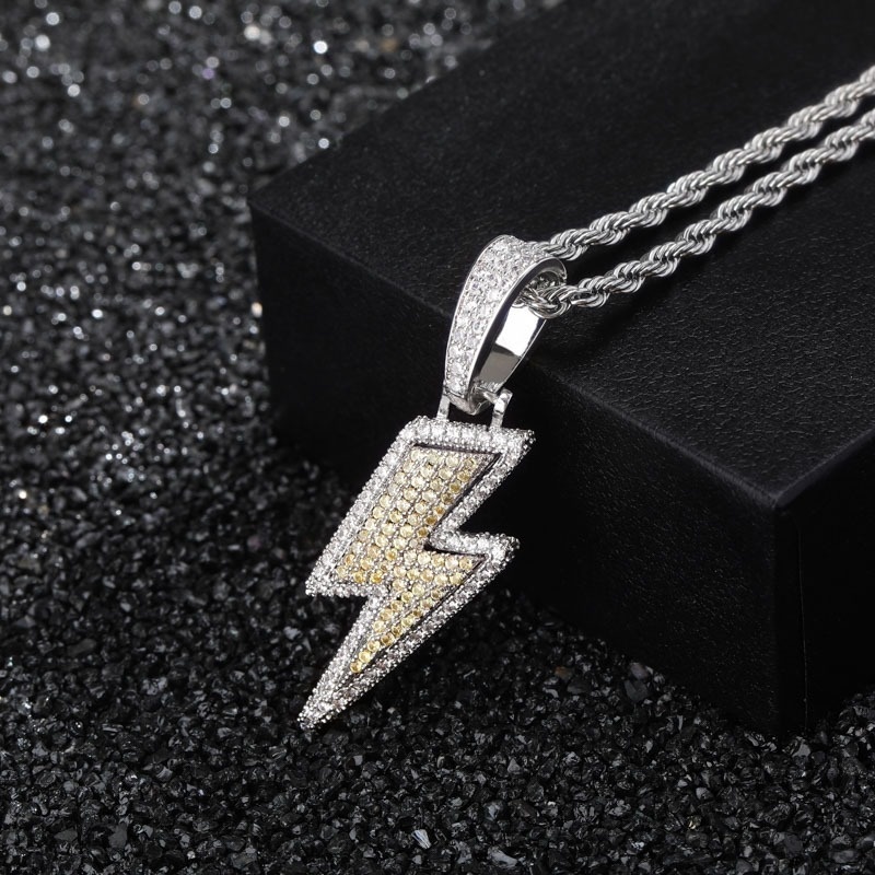 Hot Selling Lightning Hip Hop Pendant Micro-inlaid Zircon Hip Hop Fashion Trendy Hip Hop Jewelry — foto 4