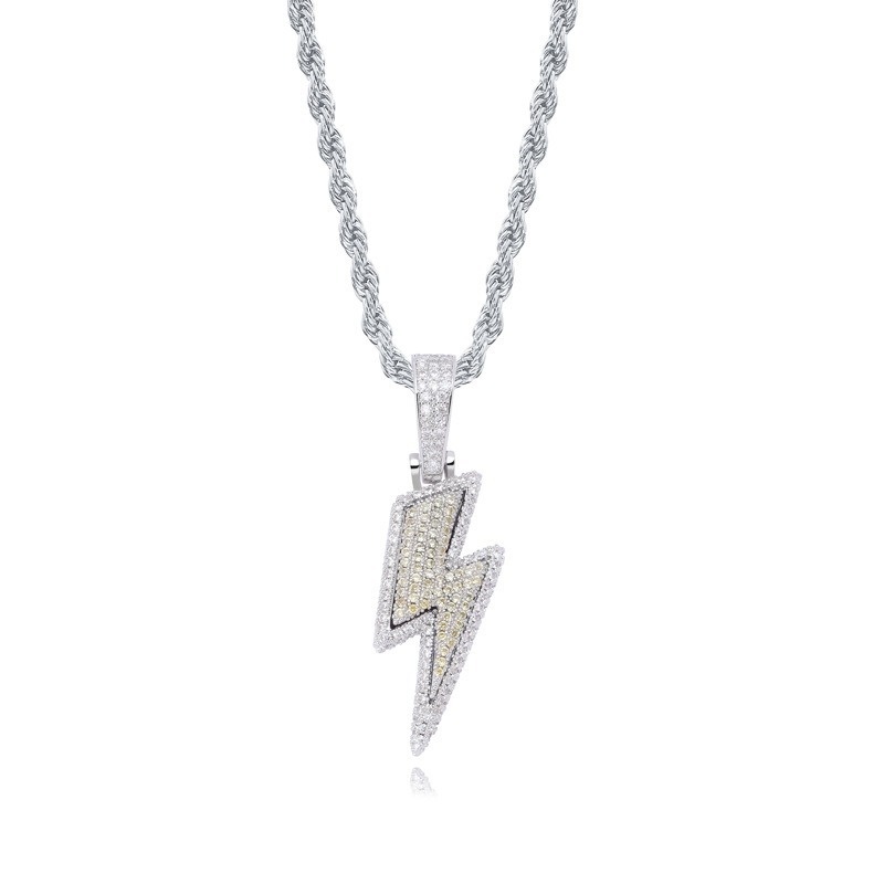 Hot Selling Lightning Hip Hop Pendant Micro-inlaid Zircon Hip Hop Fashion Trendy Hip Hop Jewelry — foto 2