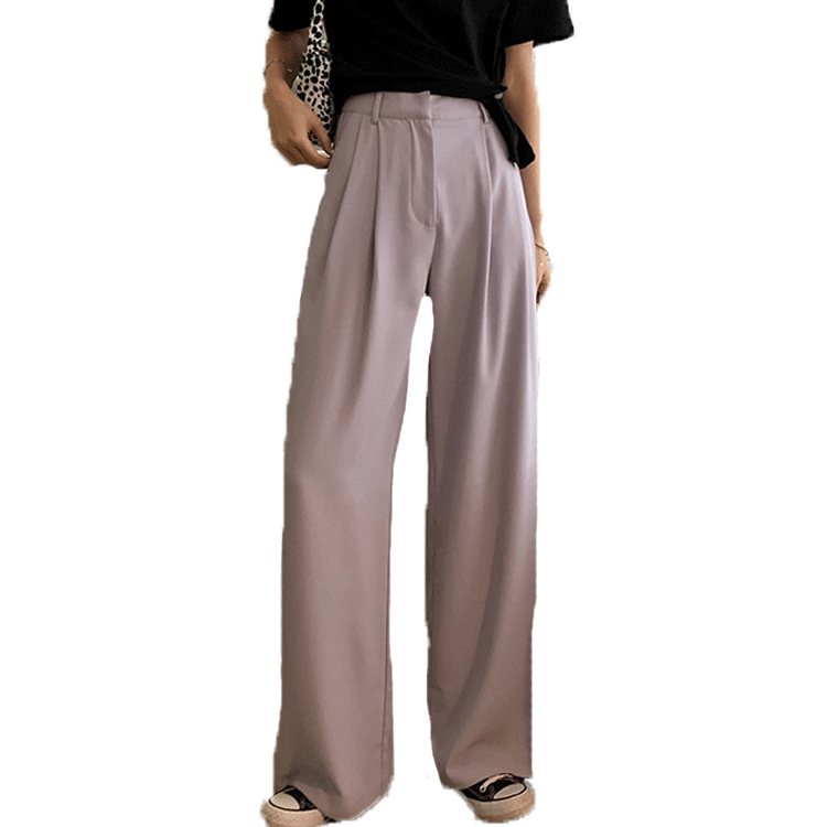 Thin Drape Folds High-waist Straight-leg Suit Trousers Mopping Pants Casual Thin Trousers