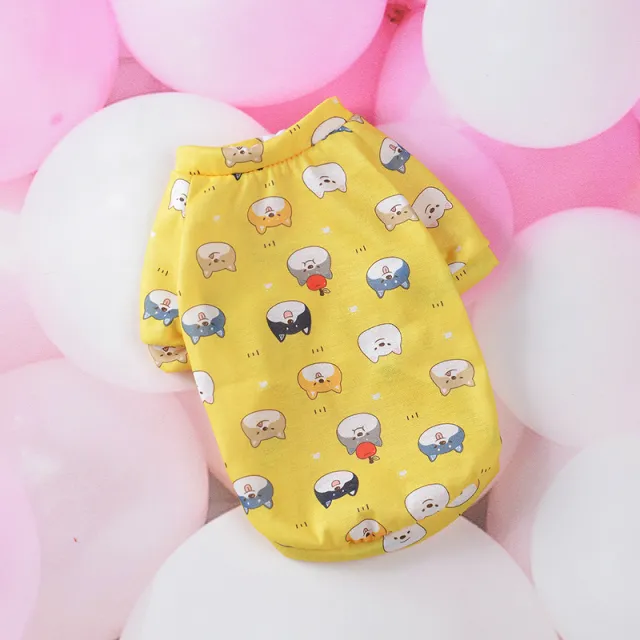 Cartoon Print Spring And Autumn Pet Clothes For Small Dogs Custard - Shop at LoveMi