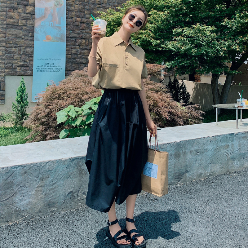 Casual All-match Shirt Suit Temperament Was Thin Skirt Suit