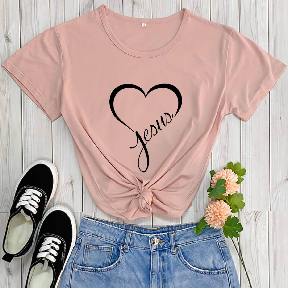 Title 6, New Love Printing Fashion Round Neck Foreign Tr...