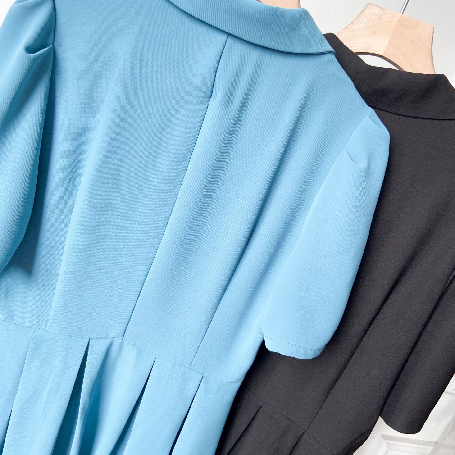 Pleated Suit-Collar Midi Dress, picture 4 of 5