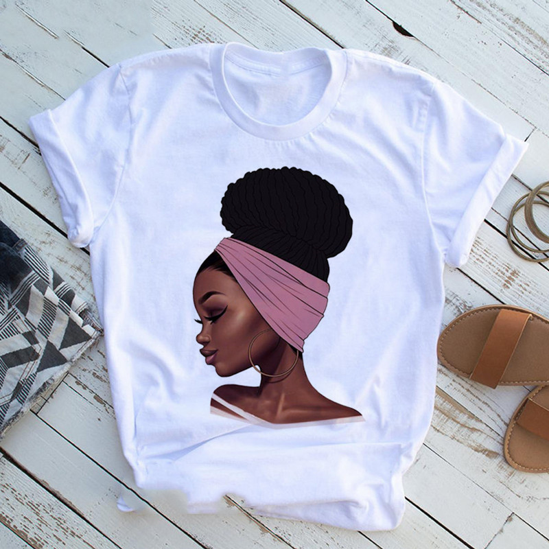 Title 12, Women Beautiful African White Funny Print T shi...