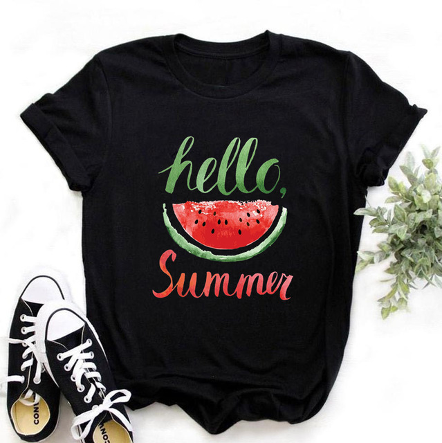 Title 4, Watermelon Print Short-sleeved T-shirt Ladies S...