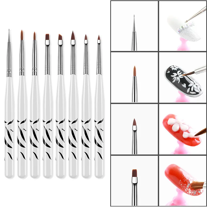 Nail Art Carving Pen Pull Line Light Therapy Point Drill Pen Nail Brush - Zebra Pattern