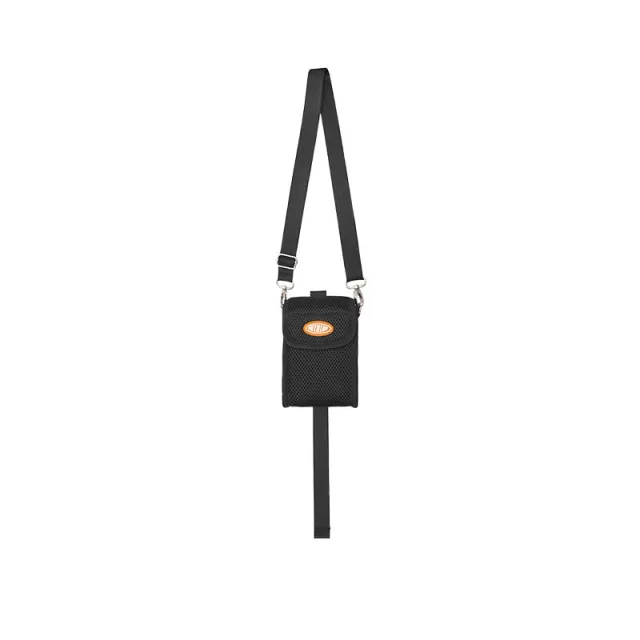 Ribbon Stitching Mesh One shoulder Messenger Mobile Phone Bag Black - Shop at LoveMi