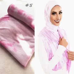 Cotton Modal Tie-dye Cotton Jersey Shawl Scarf Hijab - 5 Colour - View 1