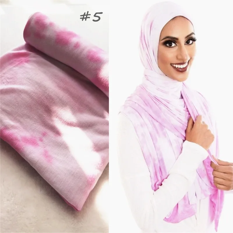 Cotton Modal Tie-dye Cotton Jersey Shawl Scarf Hijab - 5 Color