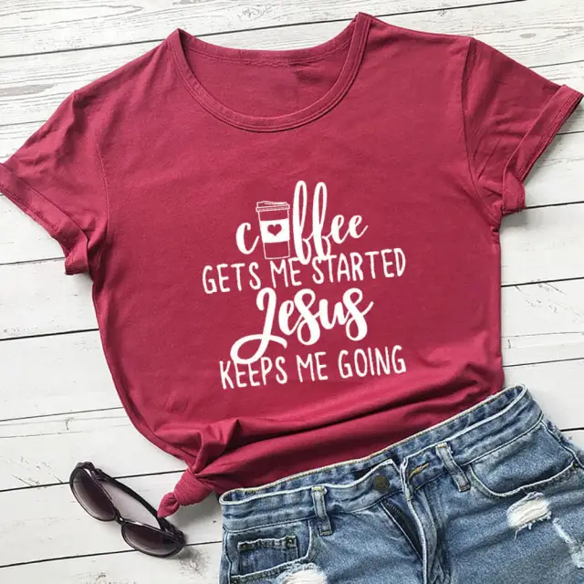 European And American Round Neck Short Sleeve T shirt Wine - Shop at LoveMi