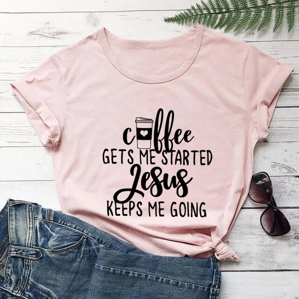 European And American Round Neck Short Sleeve T shirt Peach - Shop at LoveMi