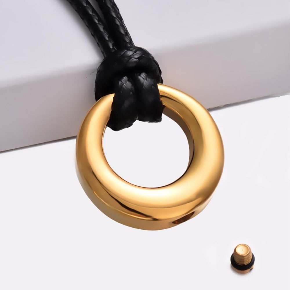 Stainless Steel Hollow Round Perfume Bottle Pendant