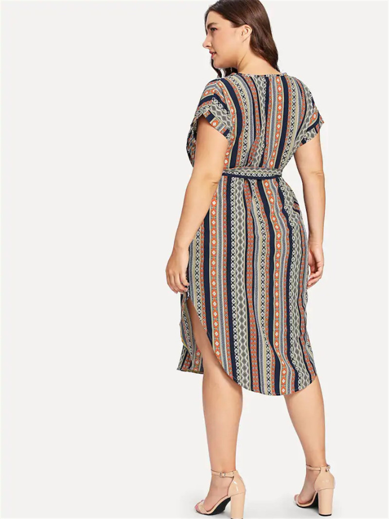 Title 2, Womens Dress Plus Size L-4XL Fashion Print, co...