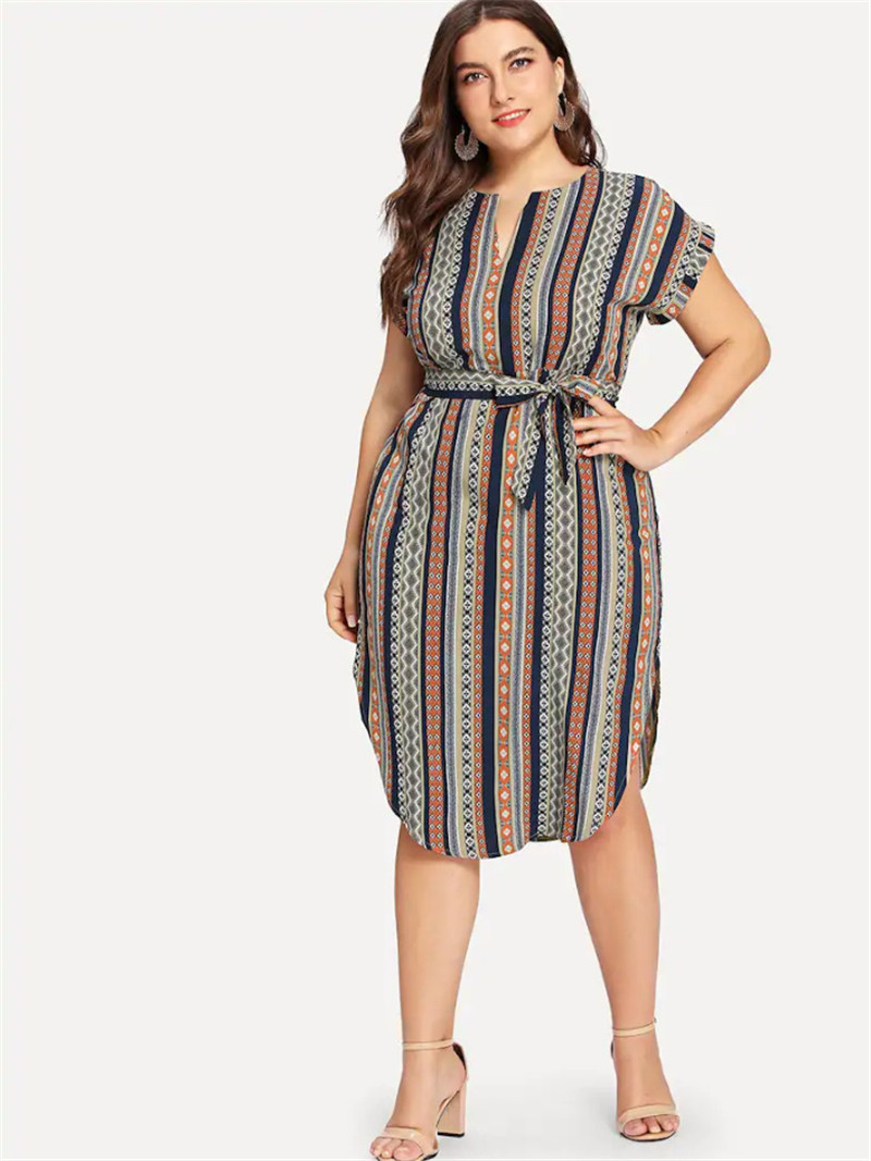 Title 3, Womens Dress Plus Size L-4XL Fashion Print, co...