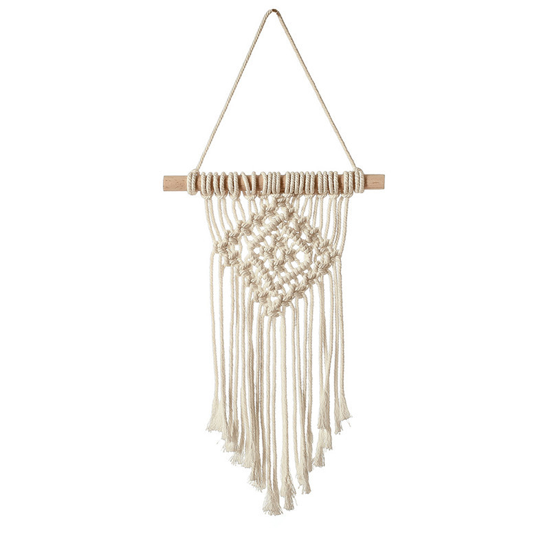 Bohemian Tassel Handmade Tapestry Craft Wall Hanging Art Cotton Yellow - Shop at LoveMi