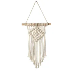 Bohemian Tassel Handmade Tapestry Craft Wall Hanging Art Cotton - Yellow - View 1