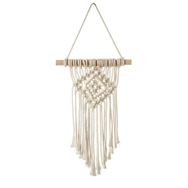 Bohemian Tassel Handmade Tapestry Craft Wall Hanging Art Cotton Yellow - Shop at LoveMi