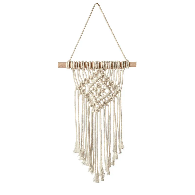 Bohemian Tassel Handmade Tapestry Craft Wall Hanging Art Cotton - Yellow