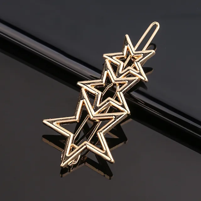 Fashion Metal Love Heart Hair Clip Elegant Star Round Barrette for Women Girls Sweet Hairpins Barrettes Hair Accessories 12Style - Shop at LoveMi