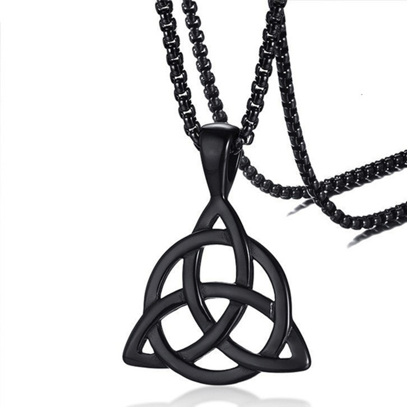 E-commerce European And American Personality Simple Lucky Triquetra Trinity Knot Pendant Necklace