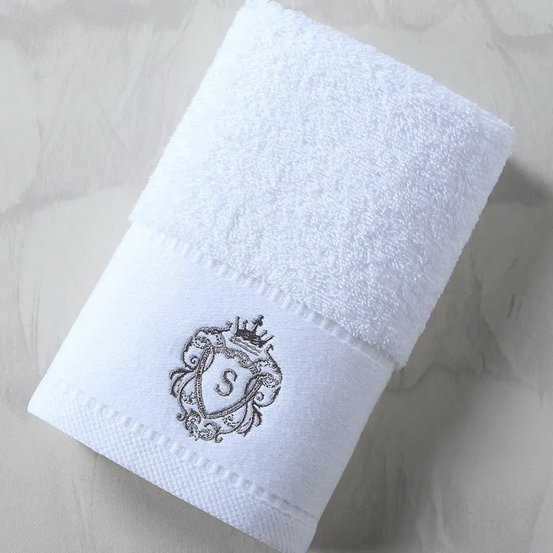 Pure Cotton Bath Towel Oversized Embroidered Absorbent Facial