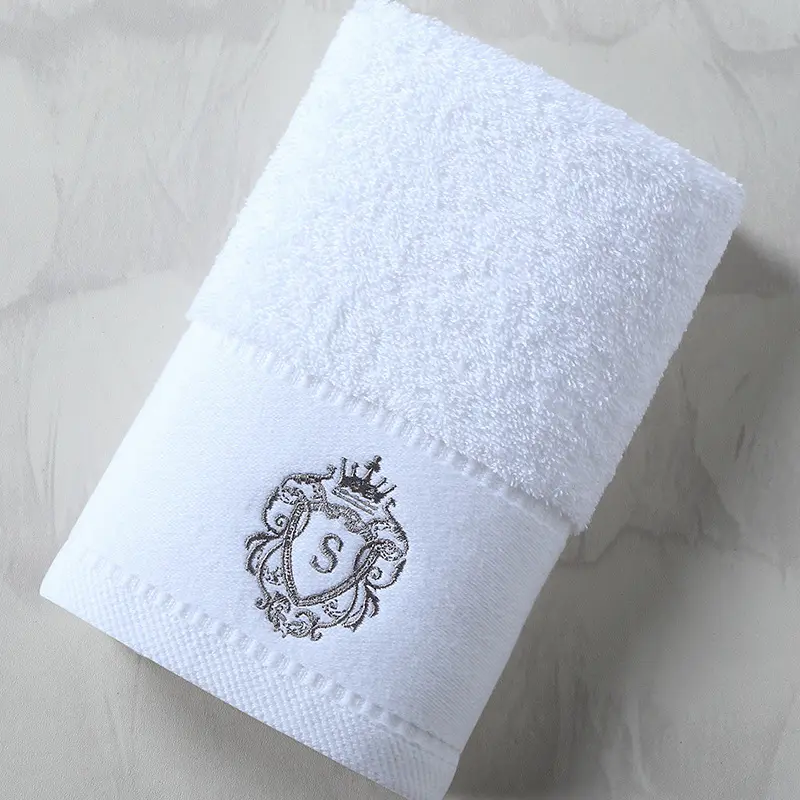 Pure Cotton Bath Towel Oversized Embroidered Absorbent