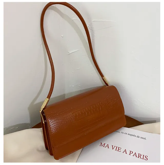 Korean Style Simple One Shoulder Handbag Brown - Shop at LoveMi