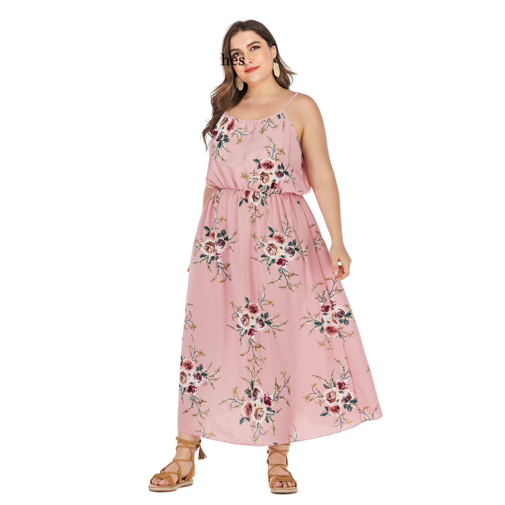 Bohemian Street Hipster Women's Halter Print Dress 4XL