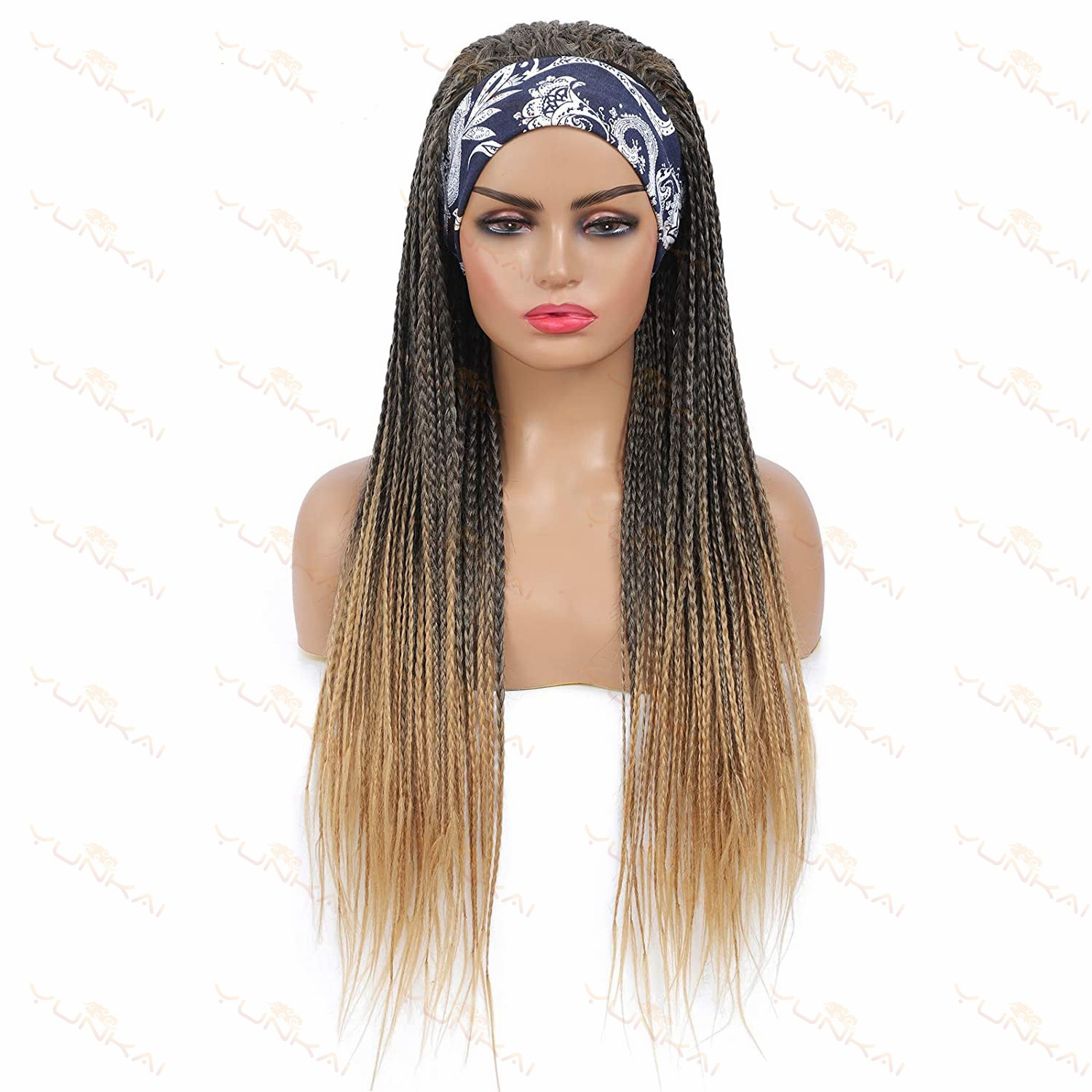 S Turban Wig Cover African Dirty Braid Hair Band Three-strand Braid Head Cover — foto 3