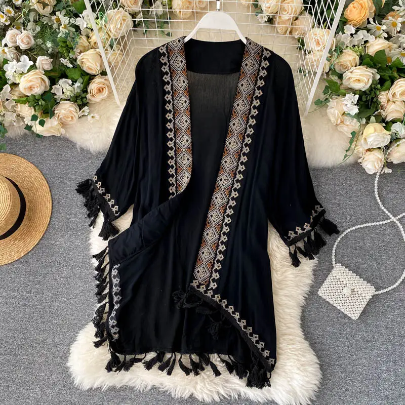 Retro Ethnic Style Heavy Industry Embroidery Cardigan Jacket Women