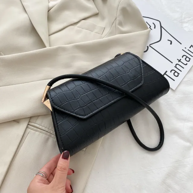Women'S Bag All Match One Shoulder Underarm Bag Baguette Bag Black - Shop at LoveMi