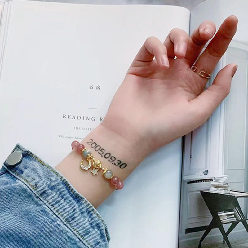 Star And Moon Strawberry Crystal Bracelet Designed By Women'S Minority