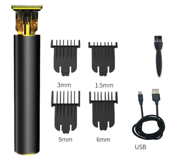 Hair salon special lettering zero pitch electric hair clipper Gold N Black - Shop at LoveMi