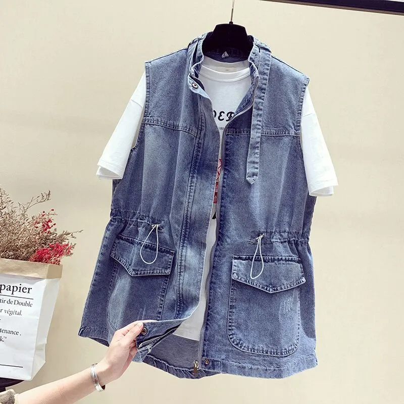 Women's Denim Vest New Plus Size Soft - Blue