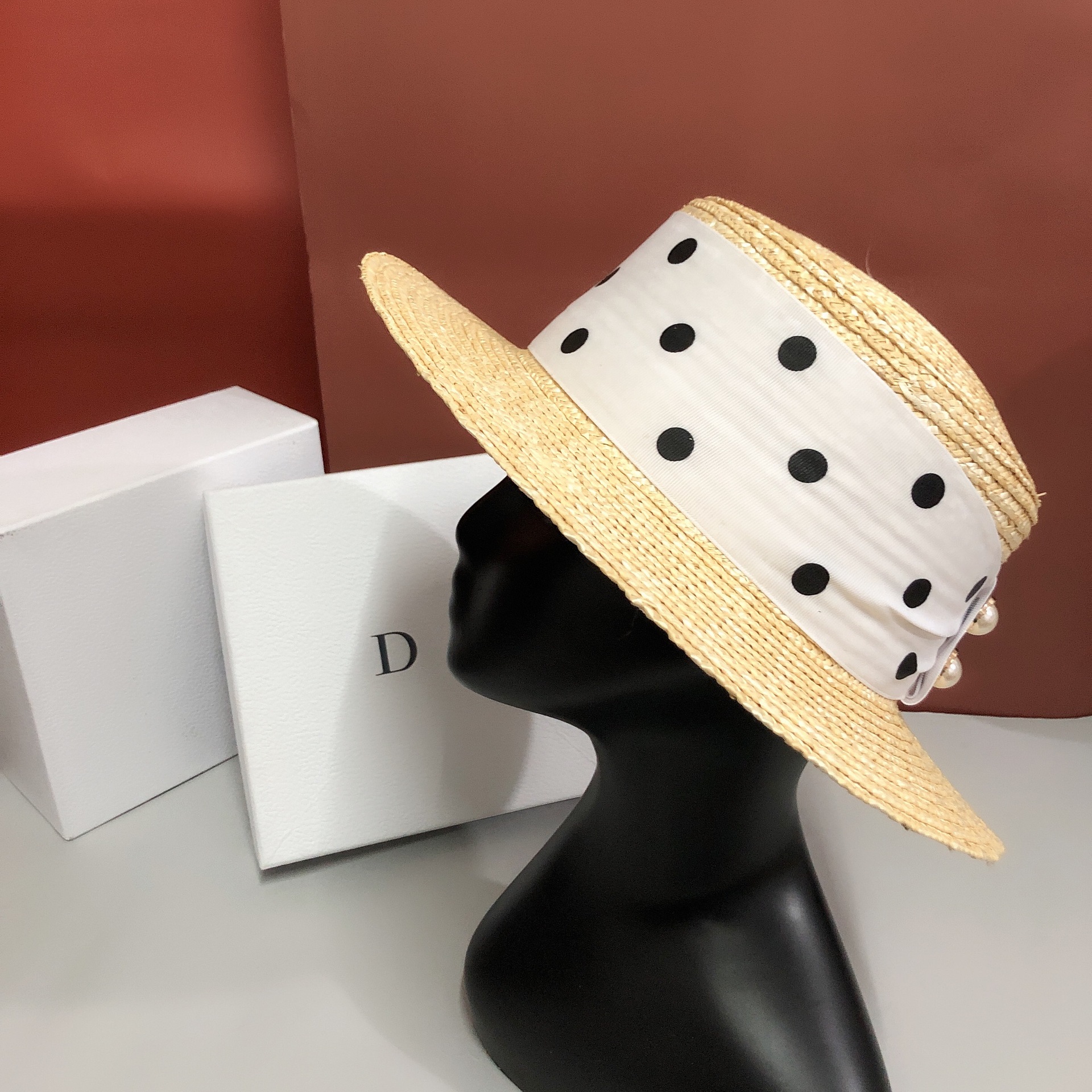Cute Polka Dot Straw Hat Fashion Korean Style Small Straw Hat