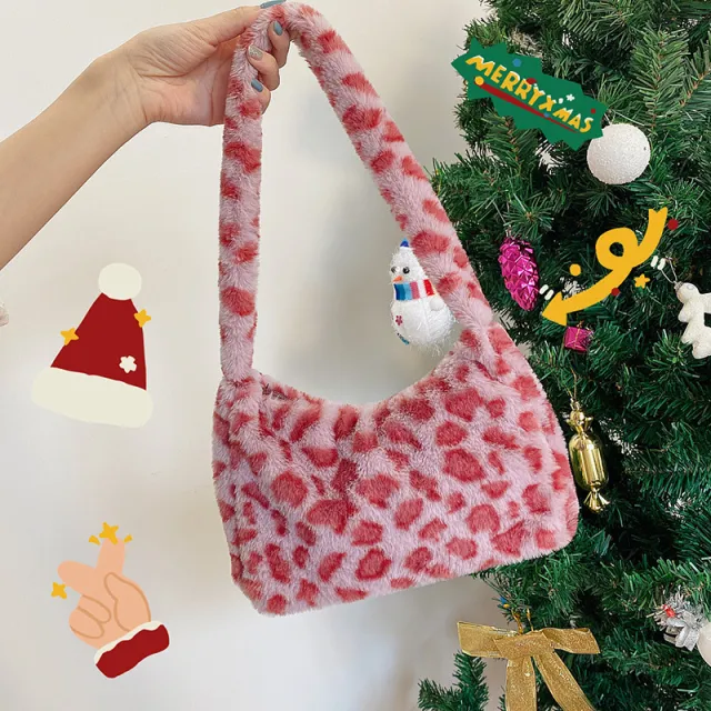 New Style Plush Bag Large Capacity Single Shoulder Baguette Bag Pink - Shop at LoveMi
