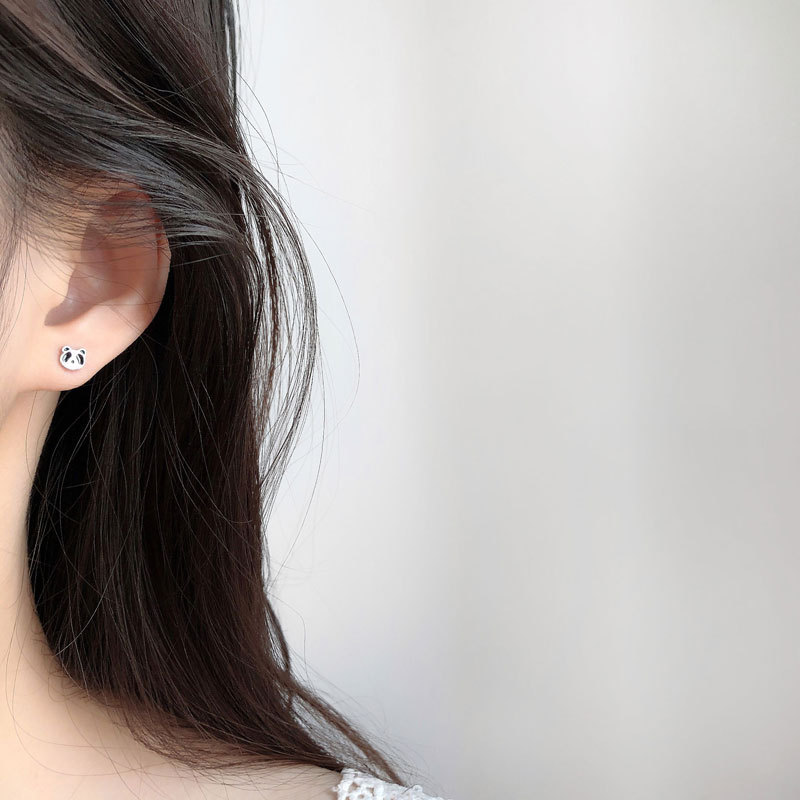 Sterling Silver Mini Bear Earrings