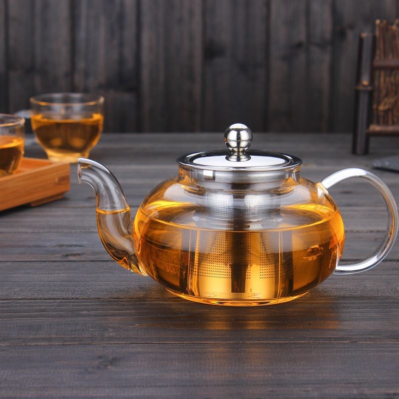 Heat-resistant High Borosilicate Glass Teapot Stainless Steel Inner Container