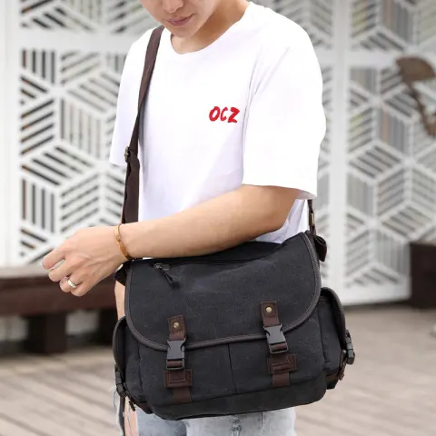 Men's Canvas Shoulder Bags Casual Messenger Multifunctional